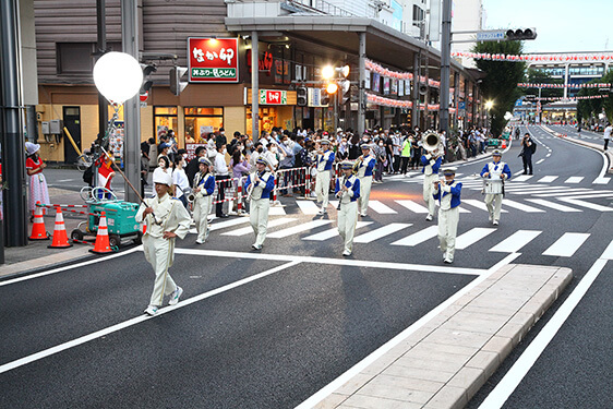 まちなかパフォーマンスステージ（郡山北工業高校マーチング部）