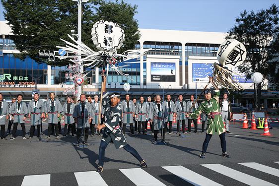 まちなかパフォーマンスステージ（郡山鳶土木建設業組合梯子演舞）